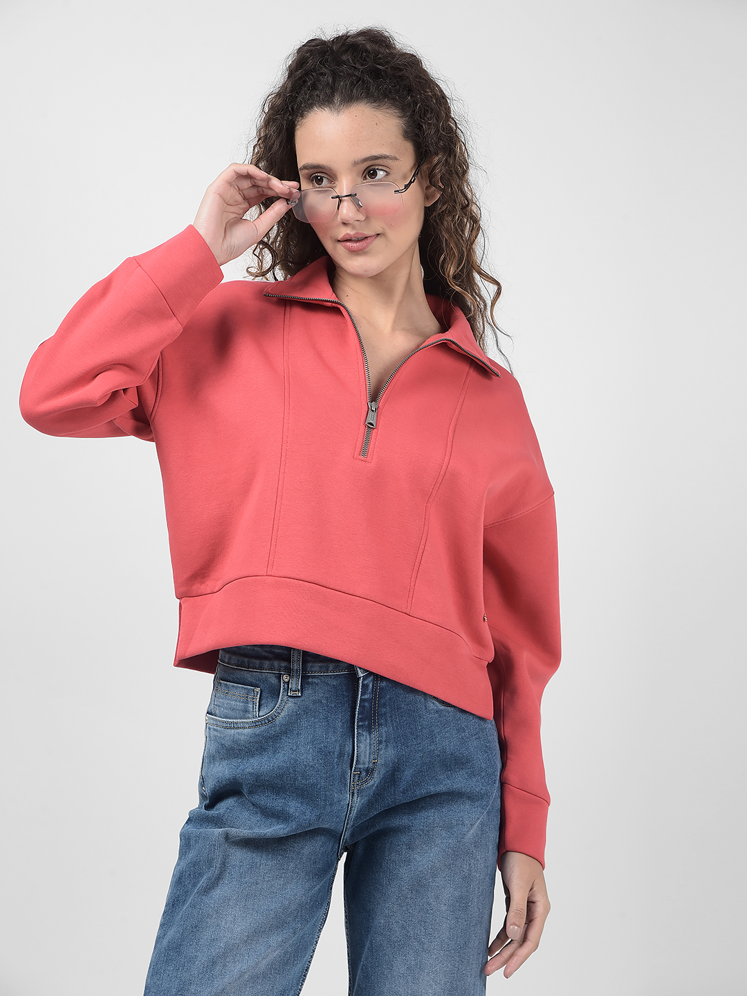 Numero Uno Women Solid Pink Sweat Shirt